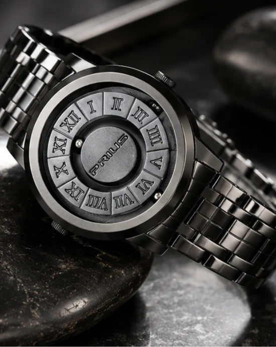 Black Stainless Steel Magnetic Ball Watch Providing Modern Design Everyday Style Support - With Box